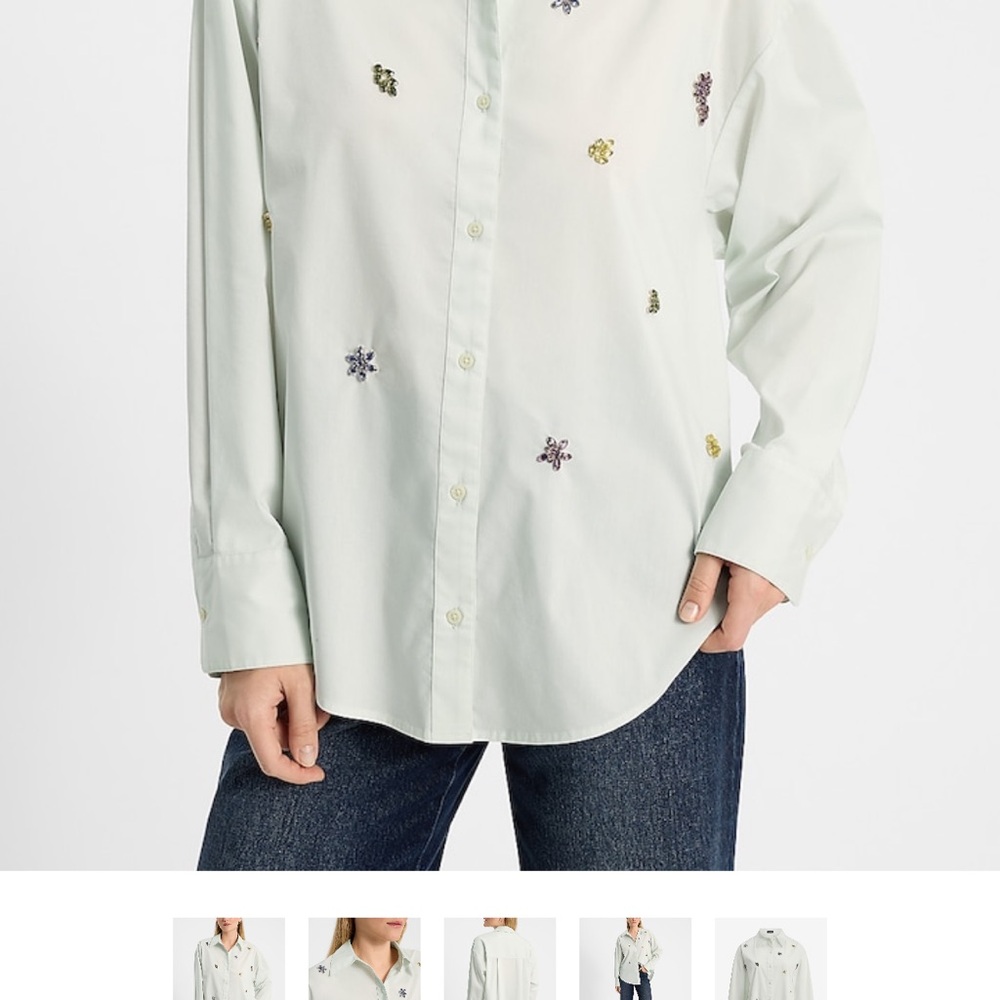 Express Embroidered Button-Up Shirt